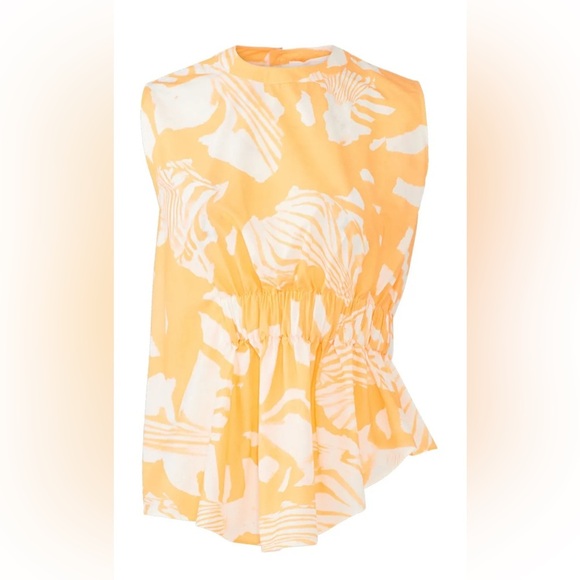 Ganni Orange White Boxy Blouse Relaxed Fit‎ - Picture 1 of 4